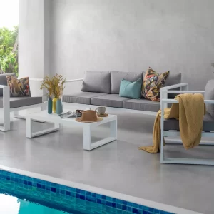 Malibu Patio Lounge Set - white and black