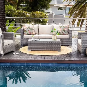 Montana 4 Piece Patio Lounge Set - Titanium