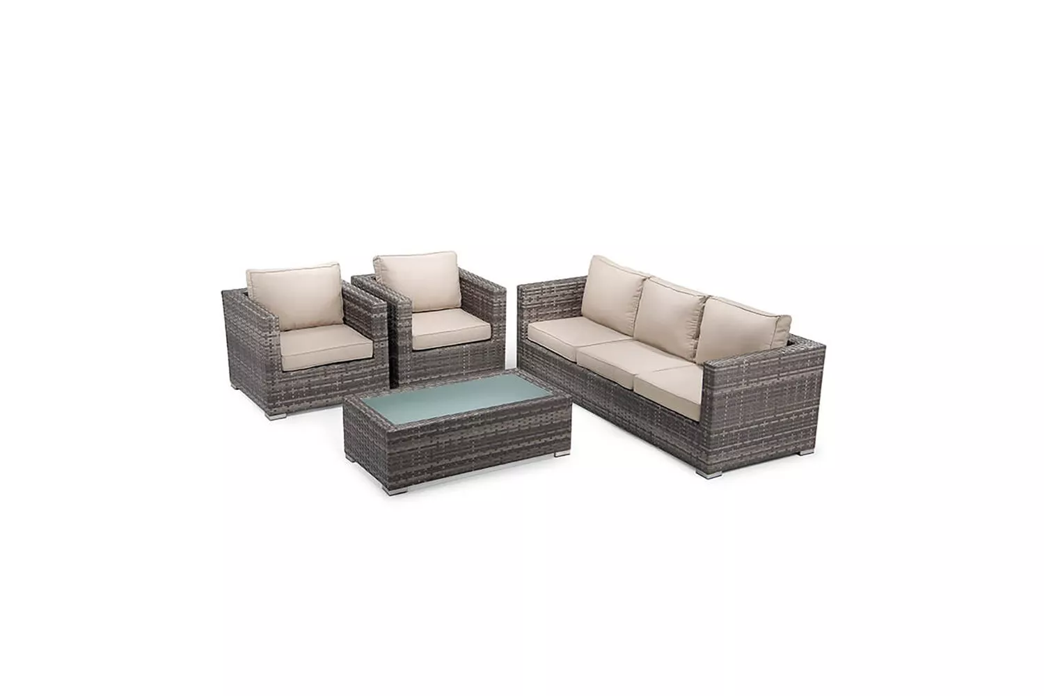 Montana 4 Piece Patio Lounge Set - Titanium - Image 3