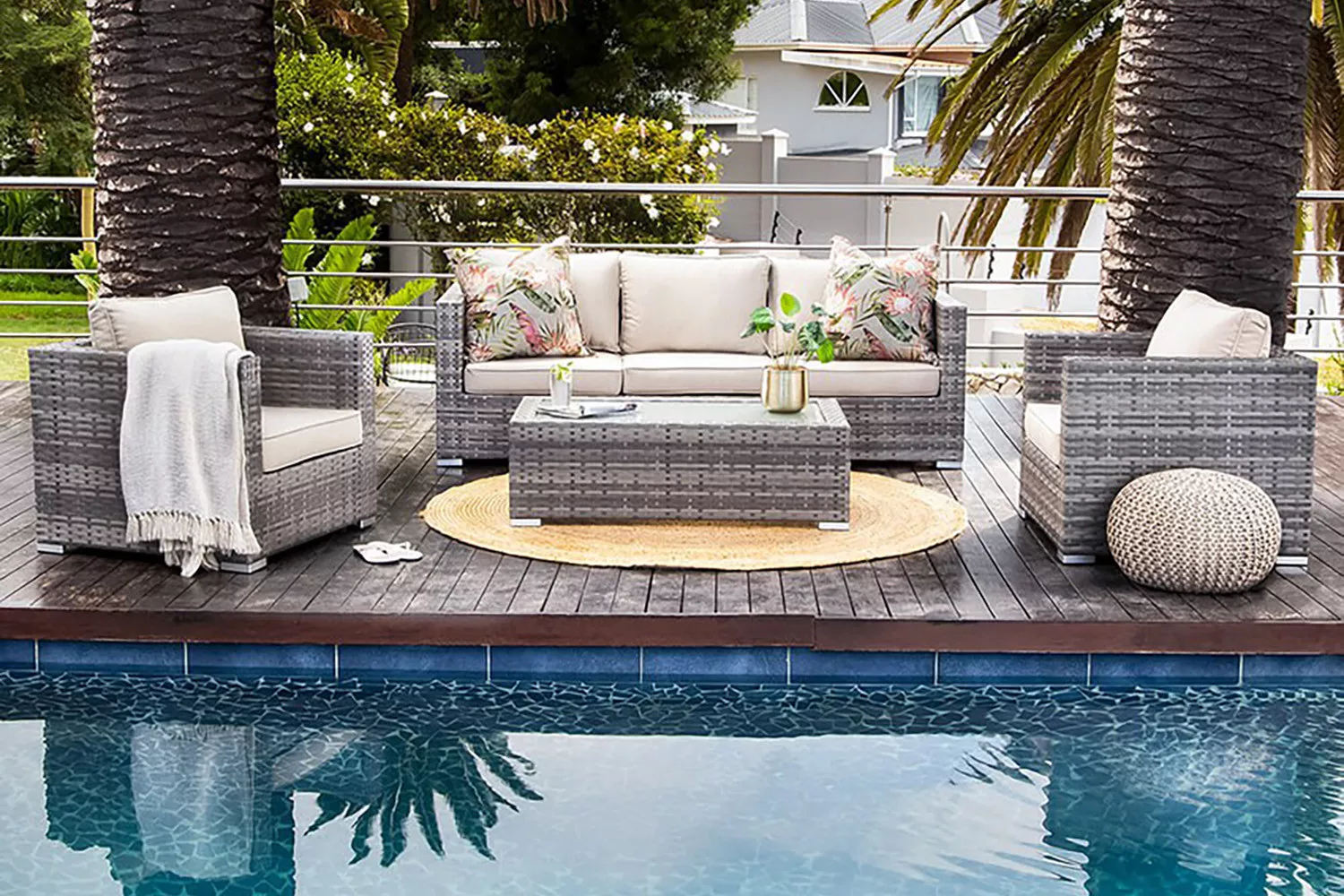 Montana 4 Piece Patio Lounge Set - Titanium