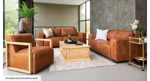 remni leather lounge suite