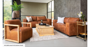 remni leather lounge suite