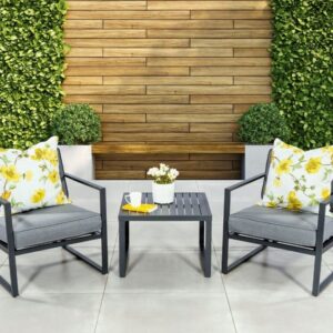 Amalfi 3-Piece Lounge Sofa Set black