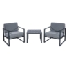 Amalfi 3-Piece Lounge Sofa Set black - Image 2