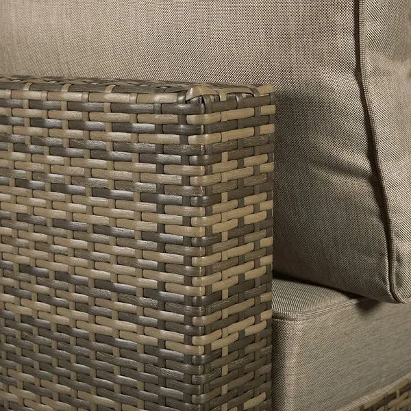 Savannah Outdoor Patio Garden Lounge Corner Wicker Sofa Set Brown - Image 2