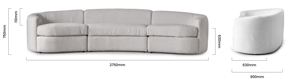 Gracelyn 4-Seater Couch - Ivory - Image 10
