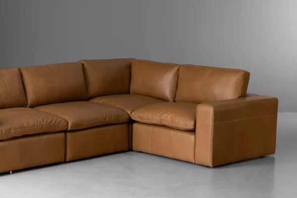 Lesley Leather Modular Corner Couch - Furniture Stores South Africa