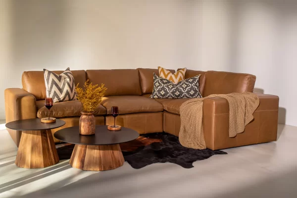 Lesley Leather Modular Corner Couch - Furniture Stores South Africa