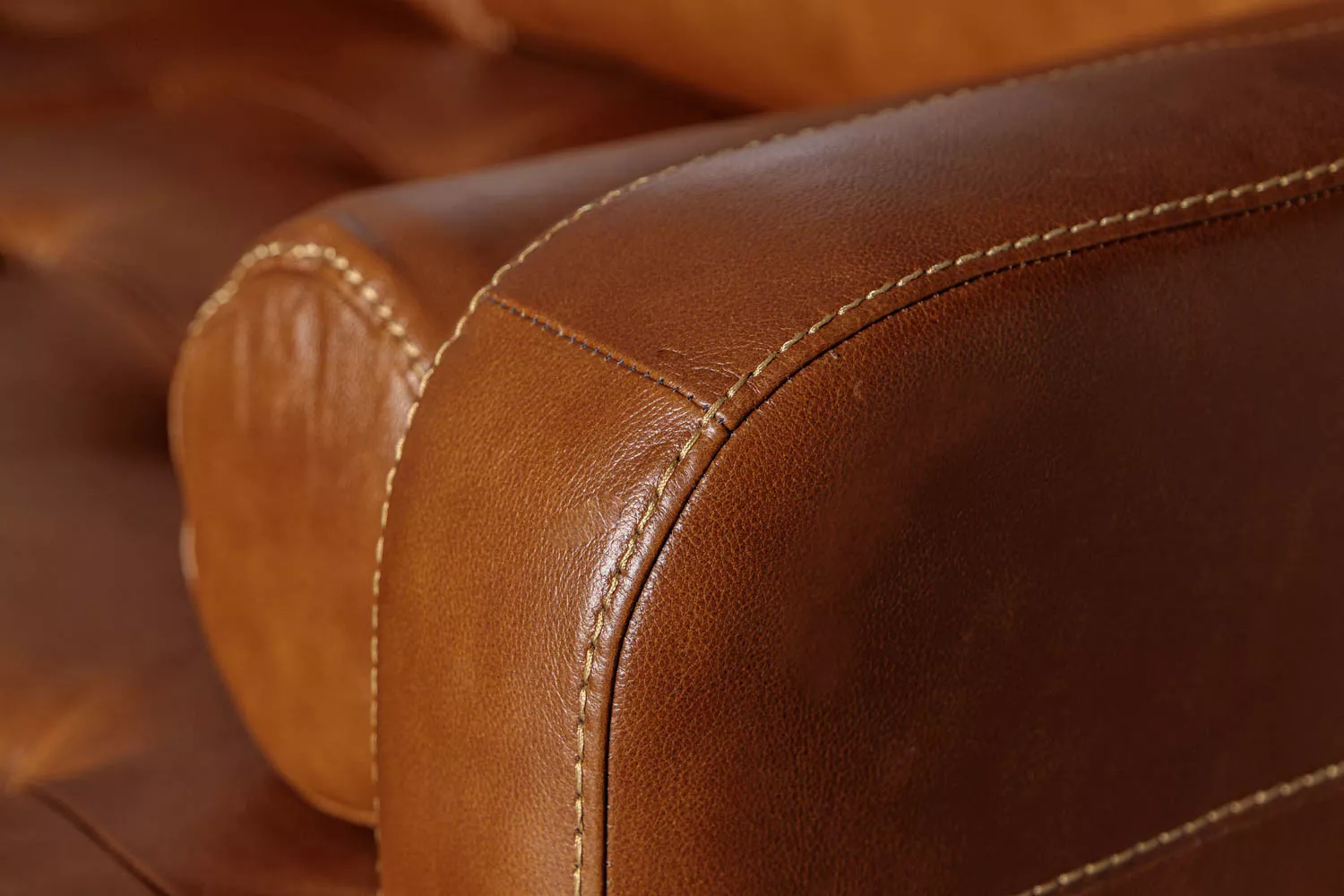 Jayden Leather L-Shape Couch - Burnt Tan - Image 7